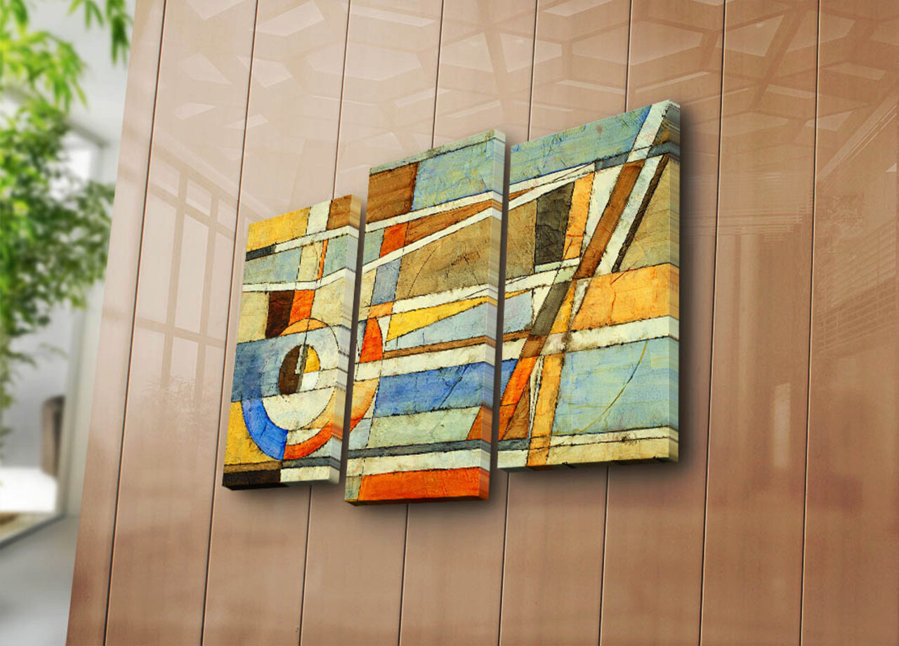 Tablou decorativ, 3PATK-88, 20 x 39 cm, 2 piese, Multicolor - imagine 5